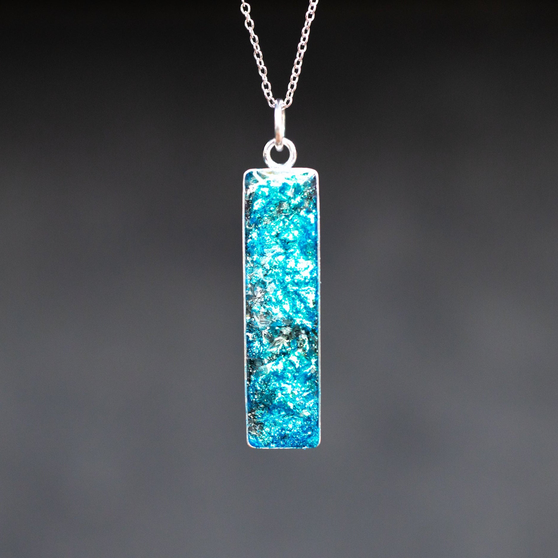 Shop the Comet Sky authentic silver meteorite blue bar pendant necklace. Handcrafted galaxy night sky astronomy gift necklace from California.